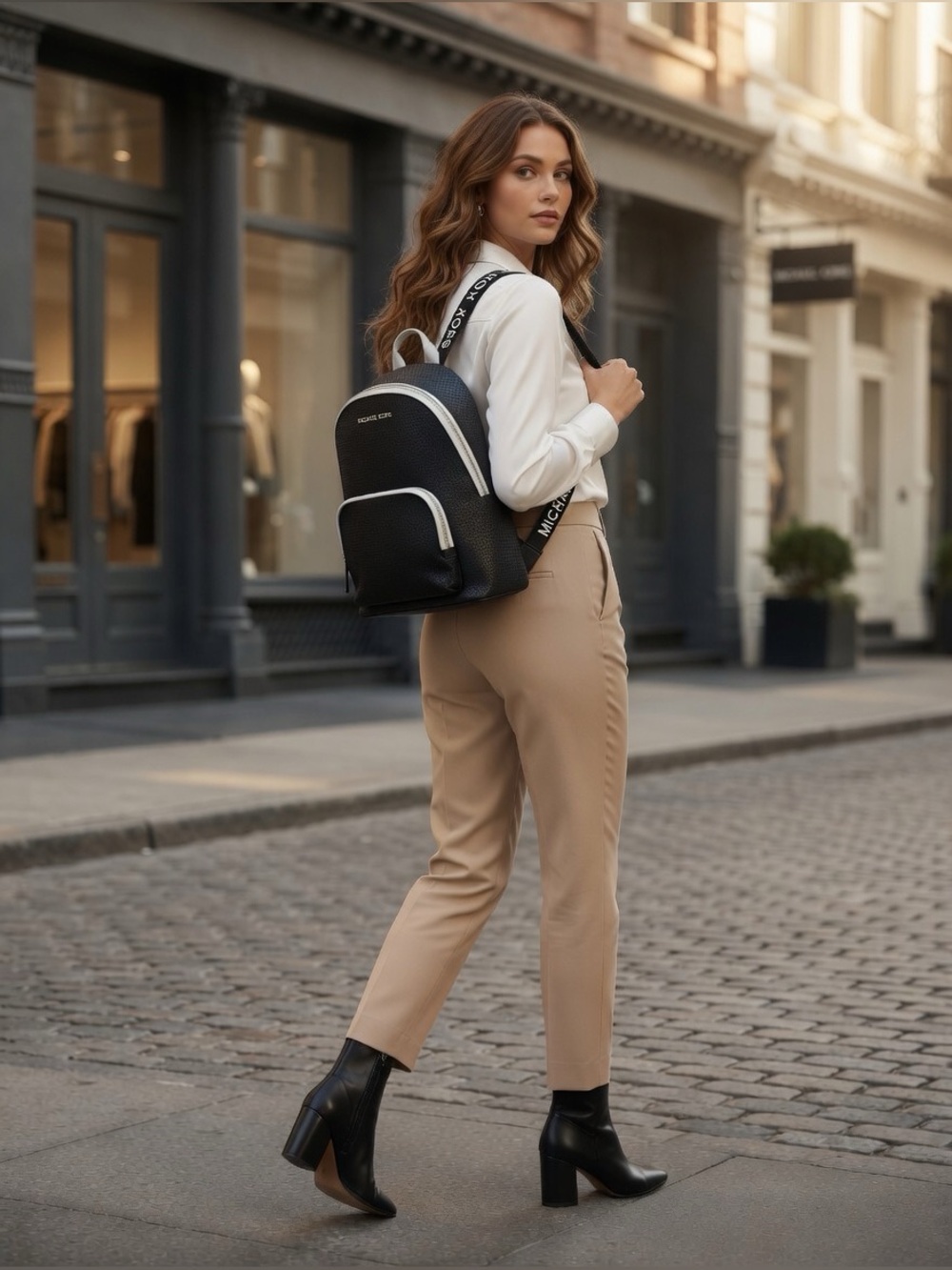 Michael Kors Lacey Medium Leather Backpack
